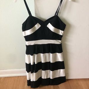 Black and white mini dress